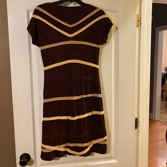 Urban Mango brown, dark, light tan fitted dress S - Picture 4 of 9